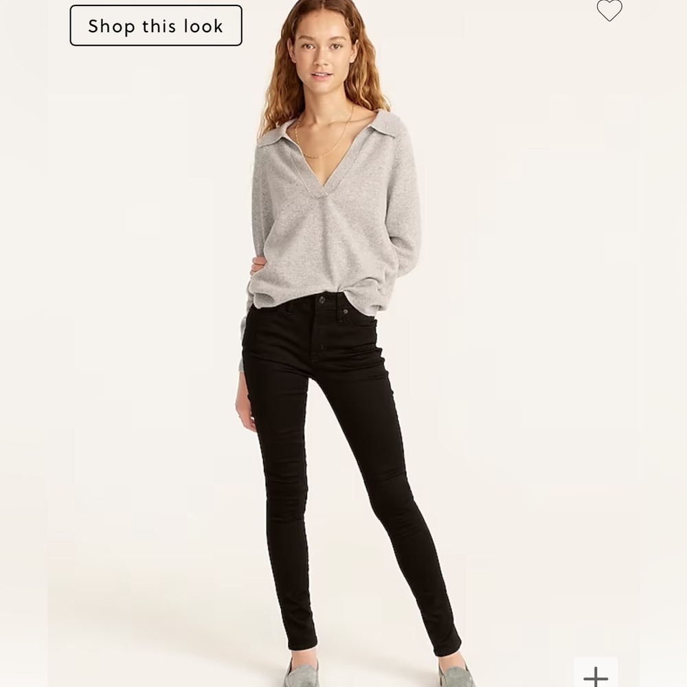 J. Crew 9" mid-rise stretchy toothpick jean in new black Size 32